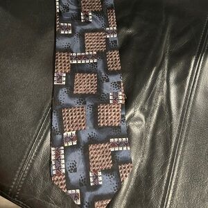 X’andrini Stylish Blue and Brown Men's Silk Tie